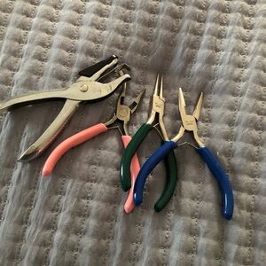 Set of Pliers with Multicolor Handles